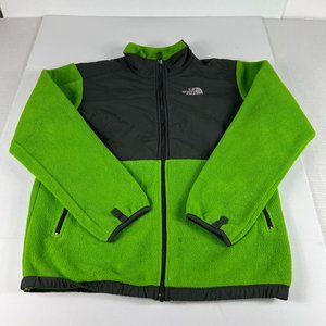 North Face Denali Polartec Fleece Jacket Youth Extra Large Green Black Full Zip